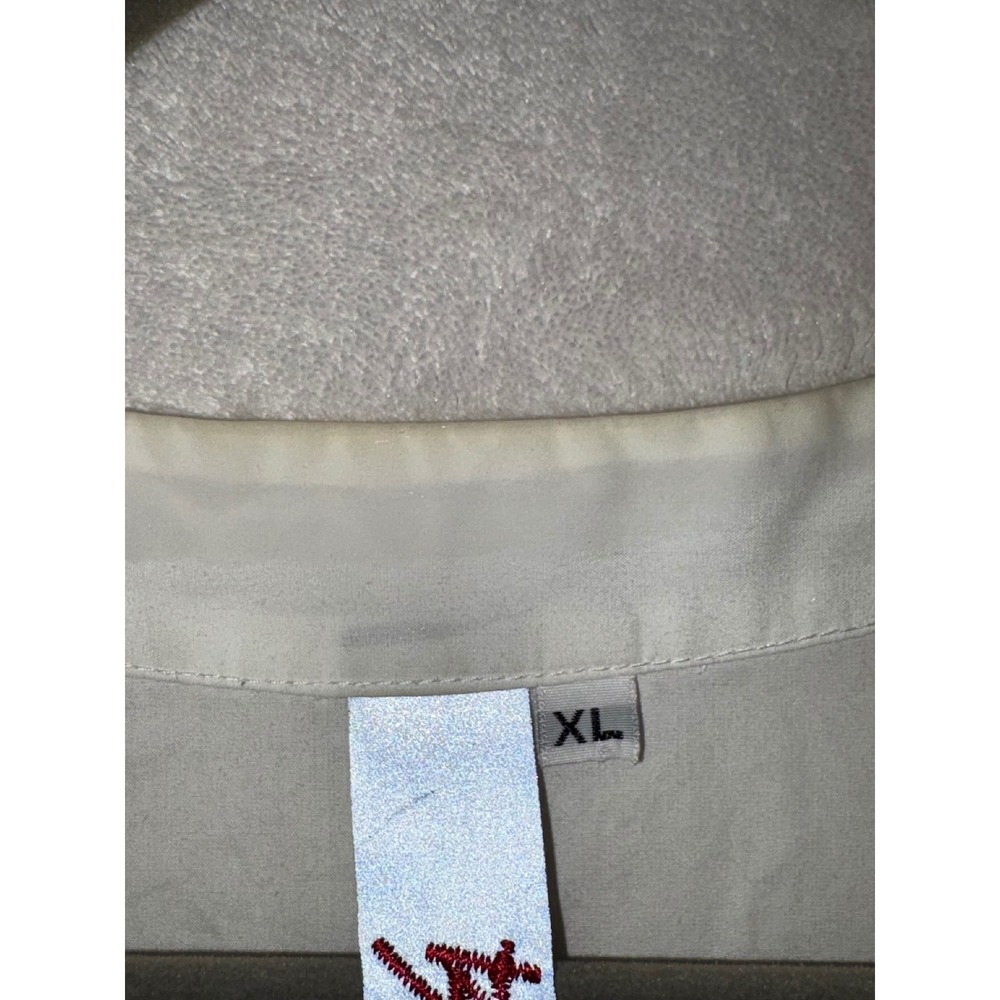 BIYA White Cotton Dress pockets XL Silver 3D Applique Rhinestone Button Pocket - Picture 8 of 10